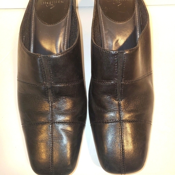 LIFESTRIDE BLACK LEATHER OPENBACK SLIDES SIZE 7 - Picture 4 of 15